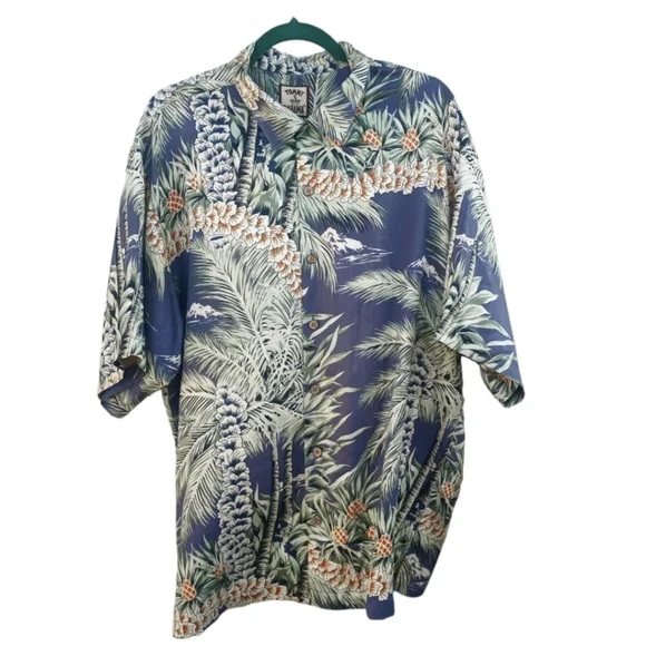 Tommy Bahama Silk Button-up Hawaiian Tropical Green Men Size Large - Picture 1 of 16